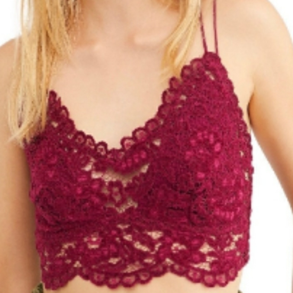 Free People Celine Mulberry Velvet Bralette XS